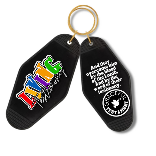"Living Testimony" | Black Key Chain  |