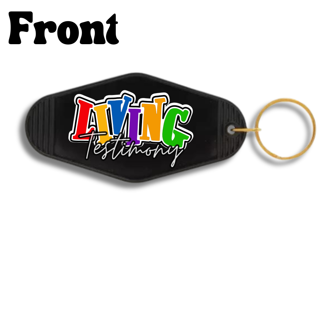 "Living Testimony" | Black Key Chain  |