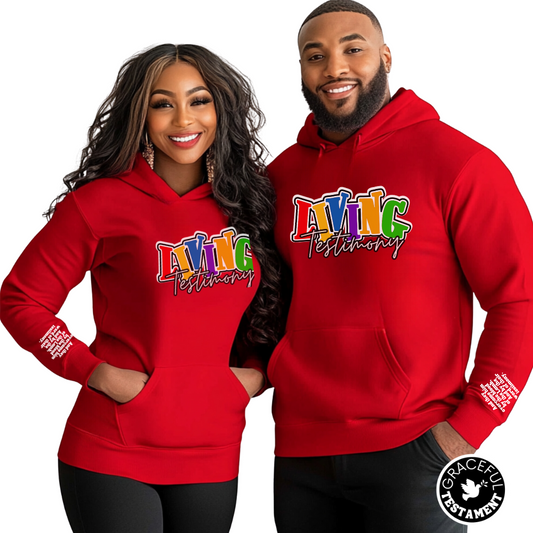 "Living Testimony"  | Red  Unisex Hoodie | Original Collection