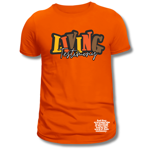 "Living Testimony"  |  Orange  Unisex Tee | Fall Collection