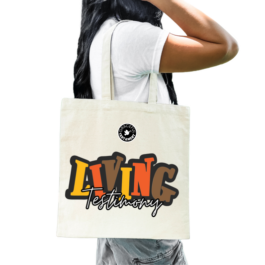 "Living Testimony"  |  Natural Canvas Tote Bag | Fall Collection