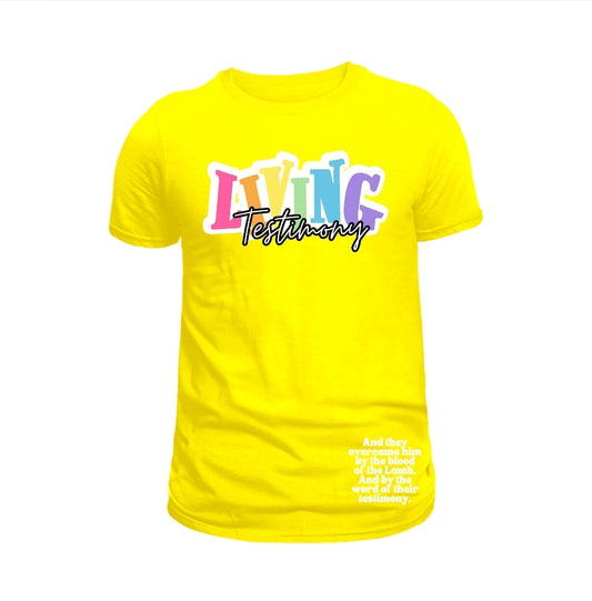 "Living Testimony"  |  Yellow Unisex Tee |Spring Collection| He Has Risen