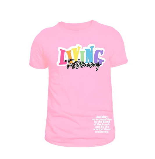 "Living Testimony"  |  Pink Unisex Tee | Spring Collection| He Has Risen