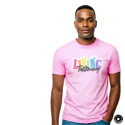 "Living Testimony"  |  Pink Unisex Tee | Spring Collection| He Has Risen