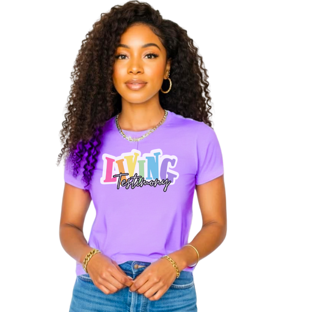 "Living Testimony"  |  Purple Unisex Tee |Spring Collection He Has Risen